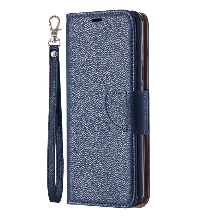 Litchi Texture PU Leather Phone Cover Case for LG K50 / Q60 - Dark Blue-2