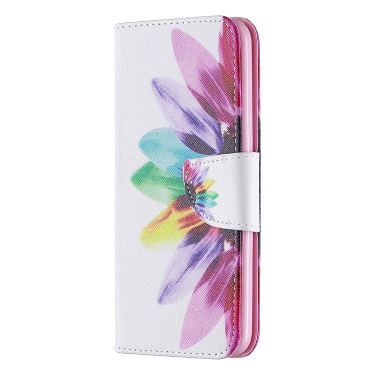 Pattern Printing Phone Leather Wallet Case for LG K40 / K12 Plus - Petals Pattern-2