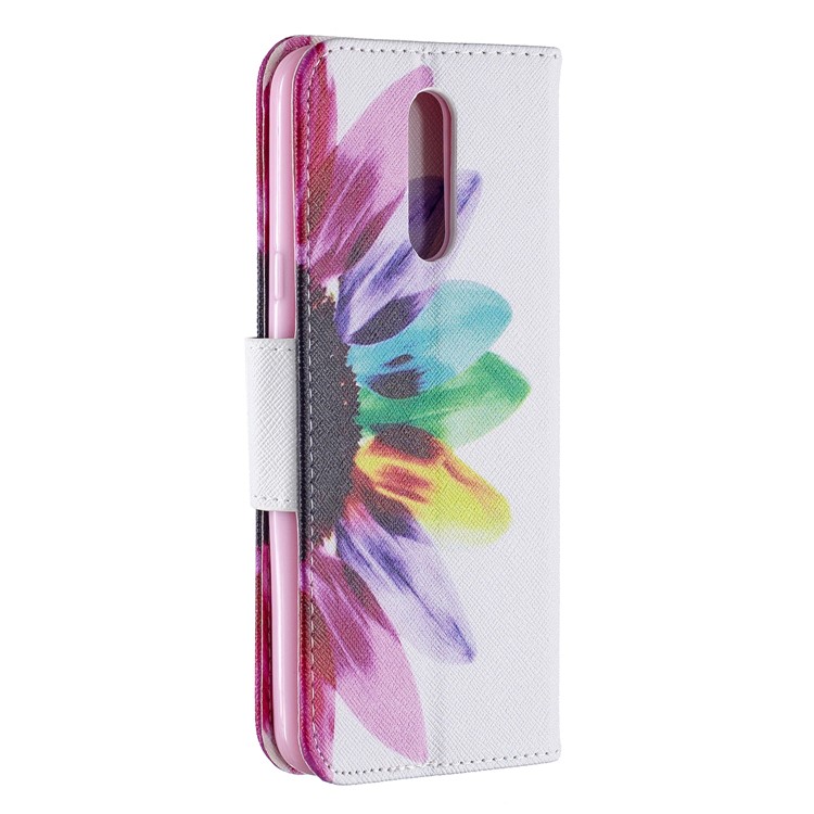 Pattern Printing Phone Leather Wallet Case for LG K40 / K12 Plus - Petals Pattern-3