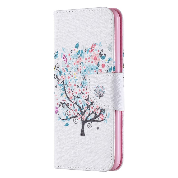 Pattern Printing Phone Leather Wallet Case for LG K40 / K12 Plus - Flowered Tree-2