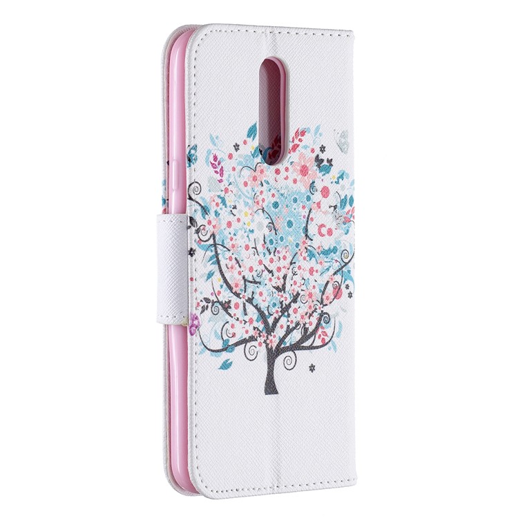 Pattern Printing Phone Leather Wallet Case for LG K40 / K12 Plus - Flowered Tree-3