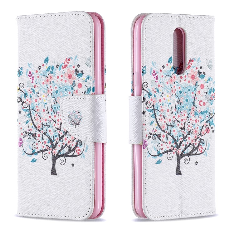 Pattern Printing Phone Leather Wallet Case for LG K40 / K12 Plus - Flowered Tree-4