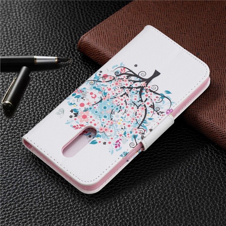 Pattern Printing Phone Leather Wallet Case for LG K40 / K12 Plus - Flowered Tree-8