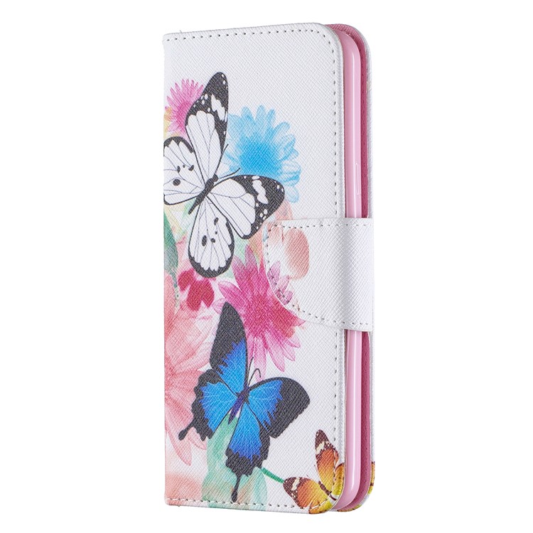Pattern Printing Phone Leather Wallet Case for LG K40 / K12 Plus - Vivid Butterflies-2