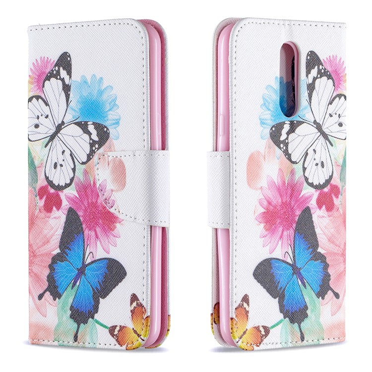 Pattern Printing Phone Leather Wallet Case for LG K40 / K12 Plus - Vivid Butterflies-4