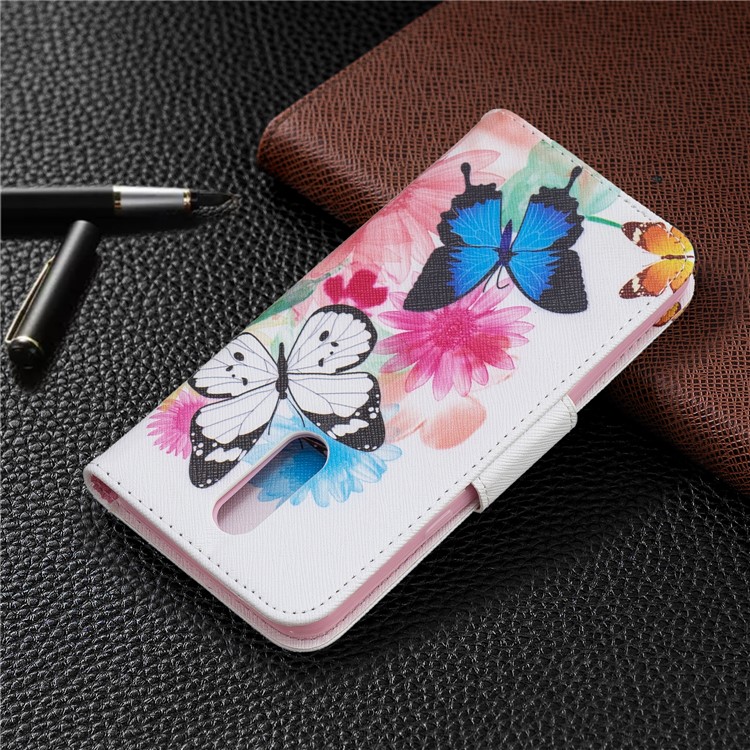 Pattern Printing Phone Leather Wallet Case for LG K40 / K12 Plus - Vivid Butterflies-8