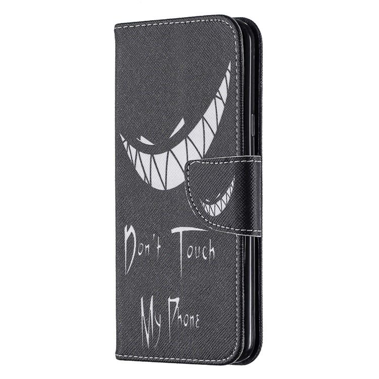 Pattern Printing Phone Leather Wallet Case for LG K40 / K12 Plus - Do not Touch My Phone-2