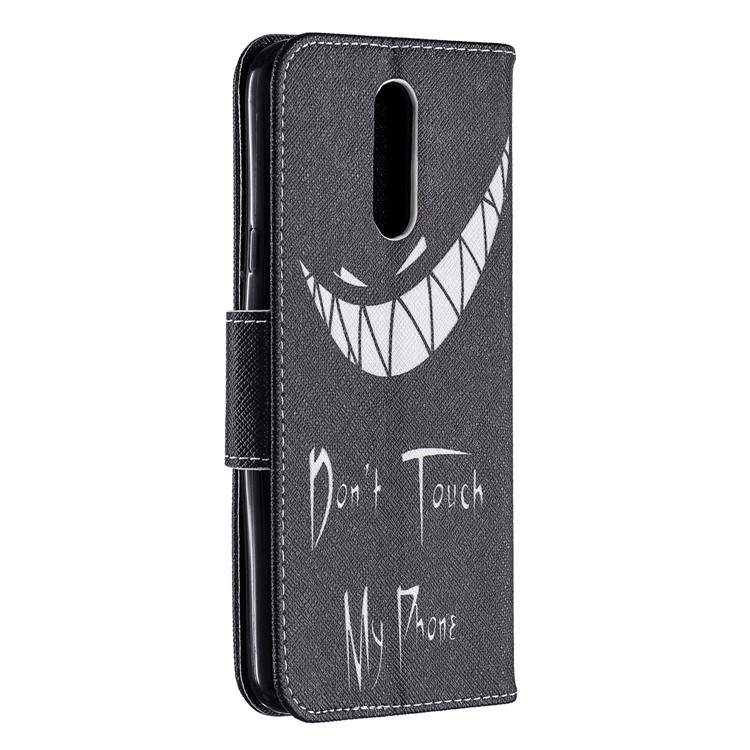 Pattern Printing Phone Leather Wallet Case for LG K40 / K12 Plus - Do not Touch My Phone-3