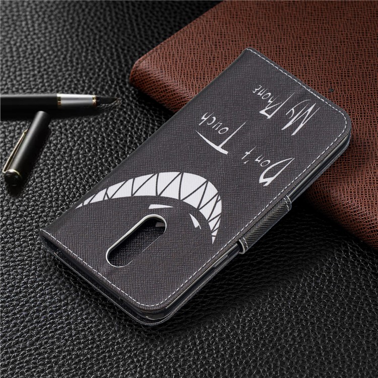 Pattern Printing Phone Leather Wallet Case for LG K40 / K12 Plus - Do not Touch My Phone-8