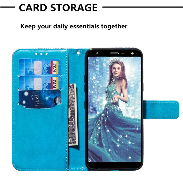 Pattern Printing Glitter Sequins Leather Wallet Phone Case for LG K40/K12+/K12 Plus - Mermaid-5