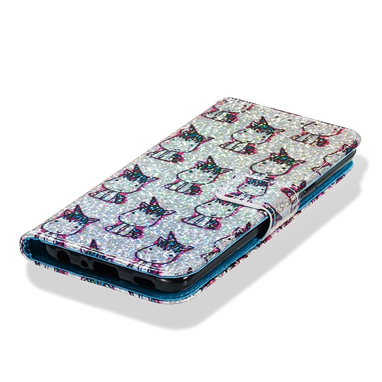 Pattern Printing Glitter Sequins Leather Wallet Phone Case for LG K40/K12+/K12 Plus - Unicorns-6