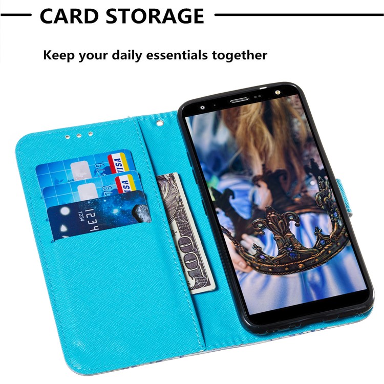 3D Painting Pattern Leather Phone Shell for LG K40/K12+/K12 Plus - Blue Dream Catcher-6