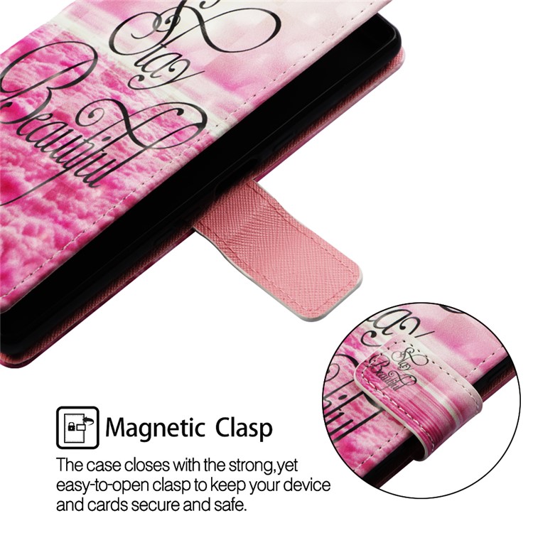 3D Painting Pattern Leather Phone Shell for LG K40/K12+/K12 Plus - Pink Cloud-6