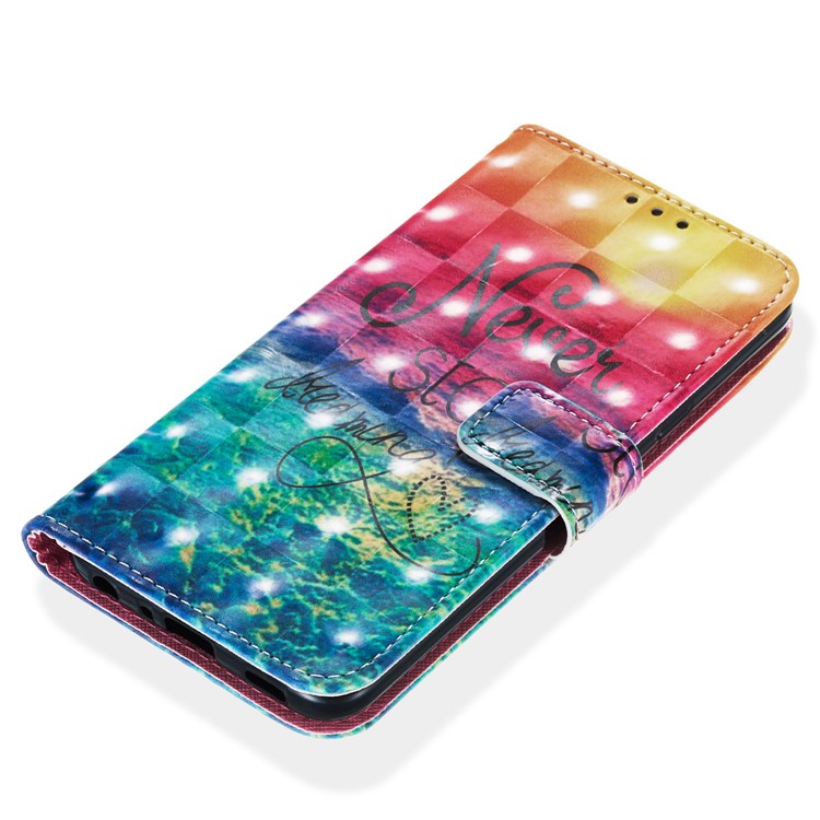 Cascado de Telefone de Couro Padrão de Pintura 3D Para LG K40/K12+/K12 Plus - Oceano Arco -íris-5