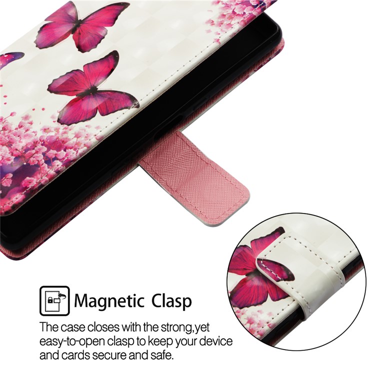 3D Painting Pattern Leather Phone Shell for LG K40/K12+/K12 Plus - Red Butterflies-7