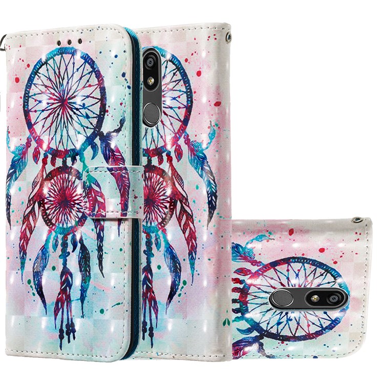 3D Painting Pattern Leather Phone Shell for LG K40/K12+/K12 Plus - Painting Dream Catcher-2