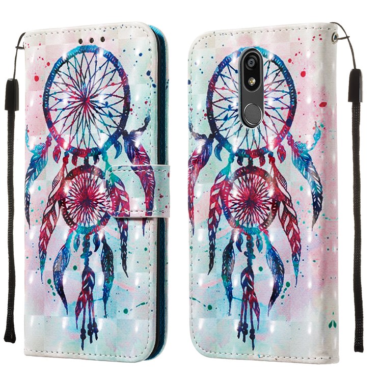 3D Painting Pattern Leather Phone Shell for LG K40/K12+/K12 Plus - Painting Dream Catcher-3