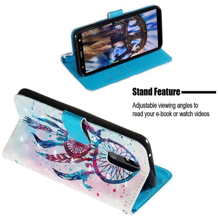 3D Painting Pattern Leather Phone Shell for LG K40/K12+/K12 Plus - Painting Dream Catcher-4