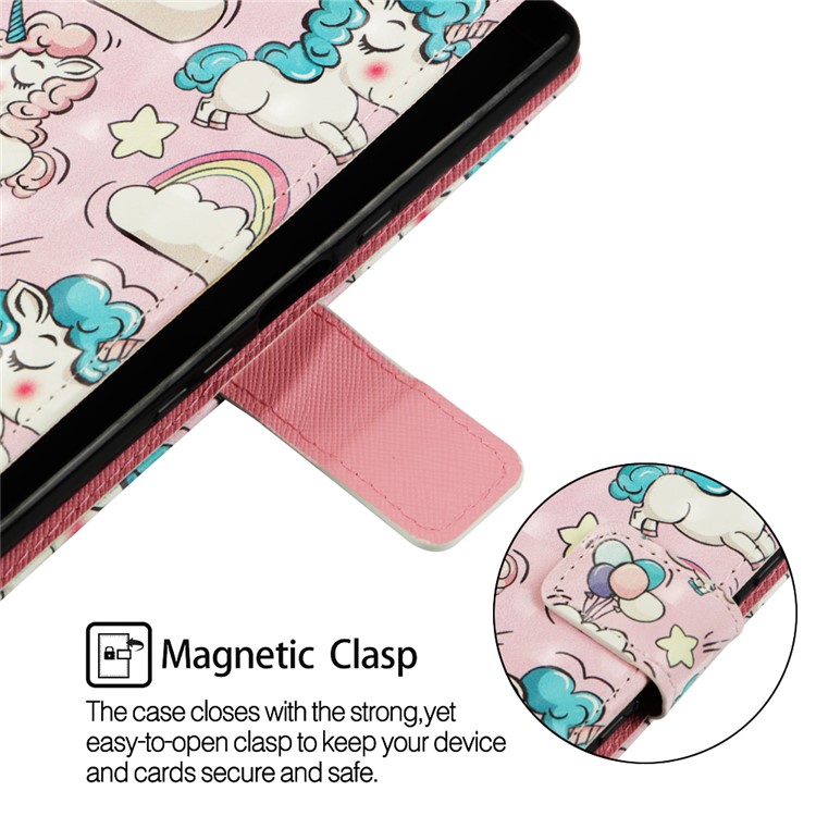 3D Painting Pattern Leather Phone Shell for LG K40/K12+/K12 Plus - Pink Unicorns-5