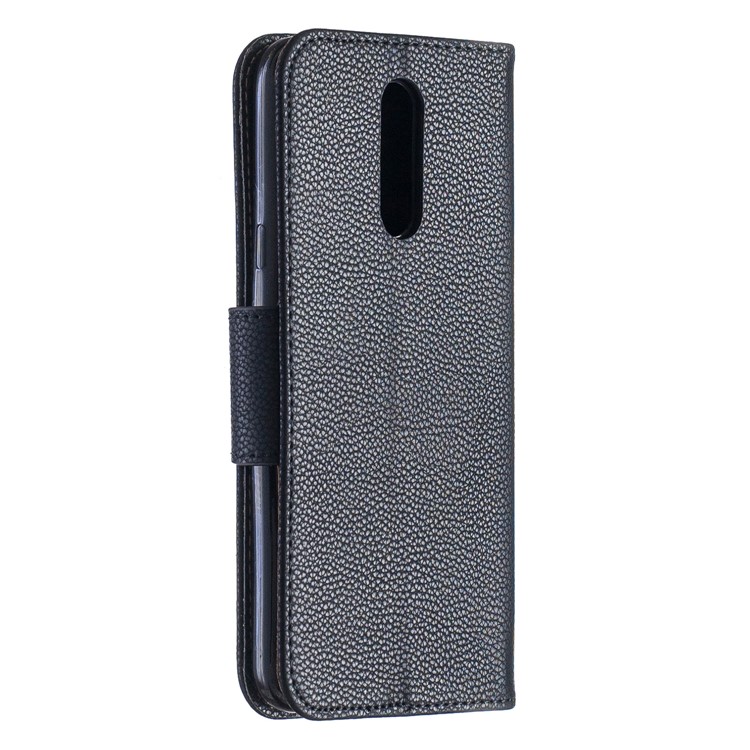 Litchi Texture PU Leather Phone Cover for LG K40 / K12 Plus - Black-3