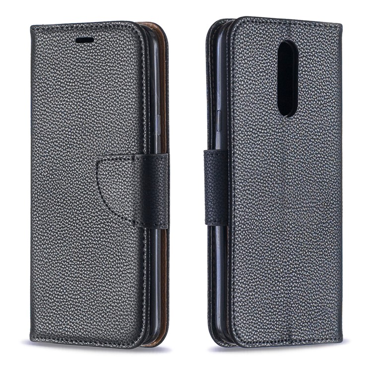 Litchi Texture PU Leather Phone Cover for LG K40 / K12 Plus - Black-4