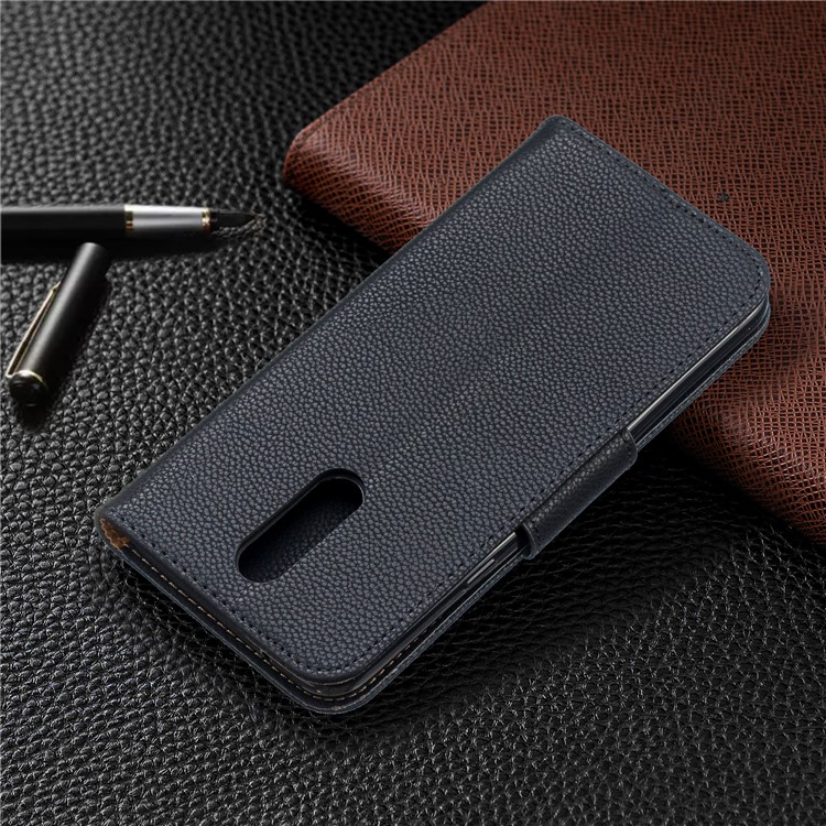 Litchi Texture PU Leather Phone Cover for LG K40 / K12 Plus - Black-8