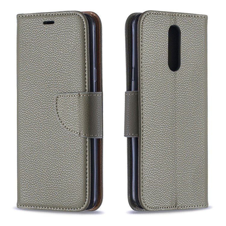 Funda De Piel Litchi Textura PU Para LG K40 / K12 Más - Gris-4