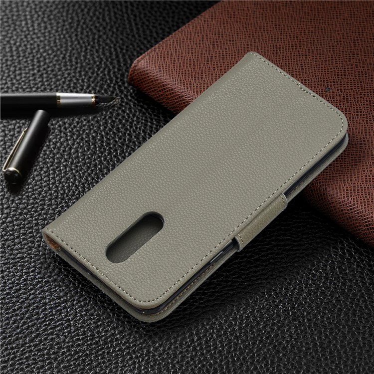 Funda De Piel Litchi Textura PU Para LG K40 / K12 Más - Gris-8
