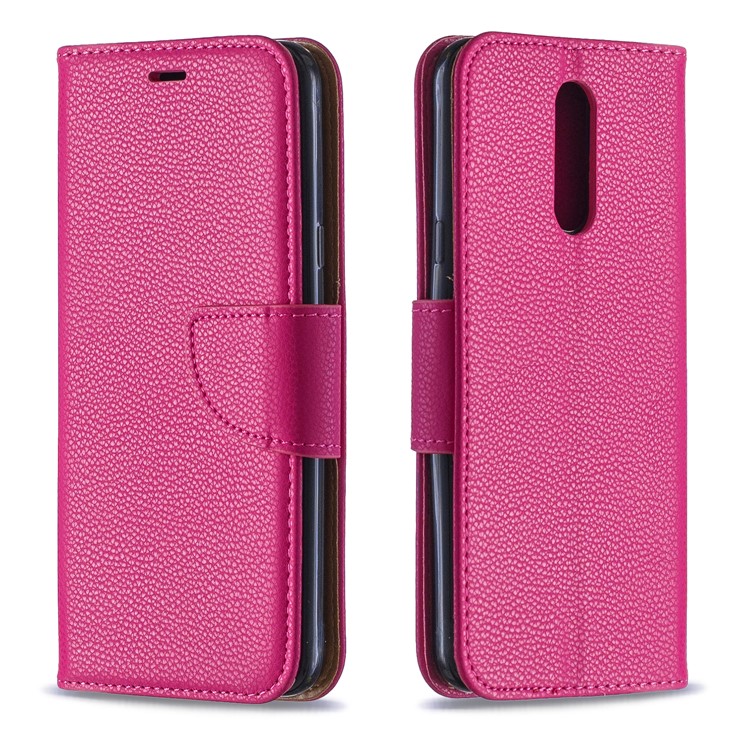 Litchi Texture PU Leather Phone Cover for LG K40 / K12 Plus - Rose-4
