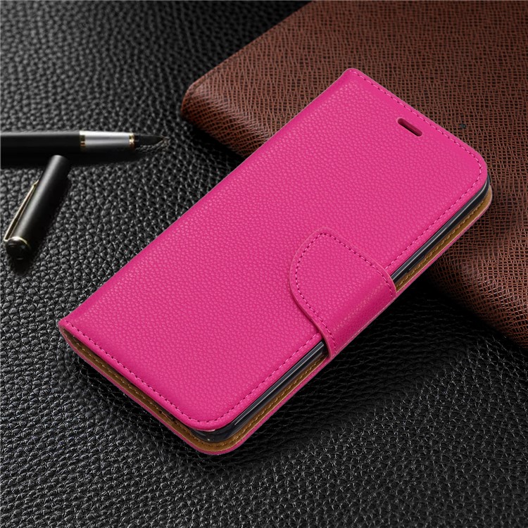 Litchi Texture PU Leather Phone Cover for LG K40 / K12 Plus - Rose-7
