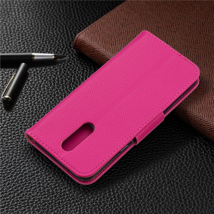 Litchi Texture PU Leather Phone Cover for LG K40 / K12 Plus - Rose-8