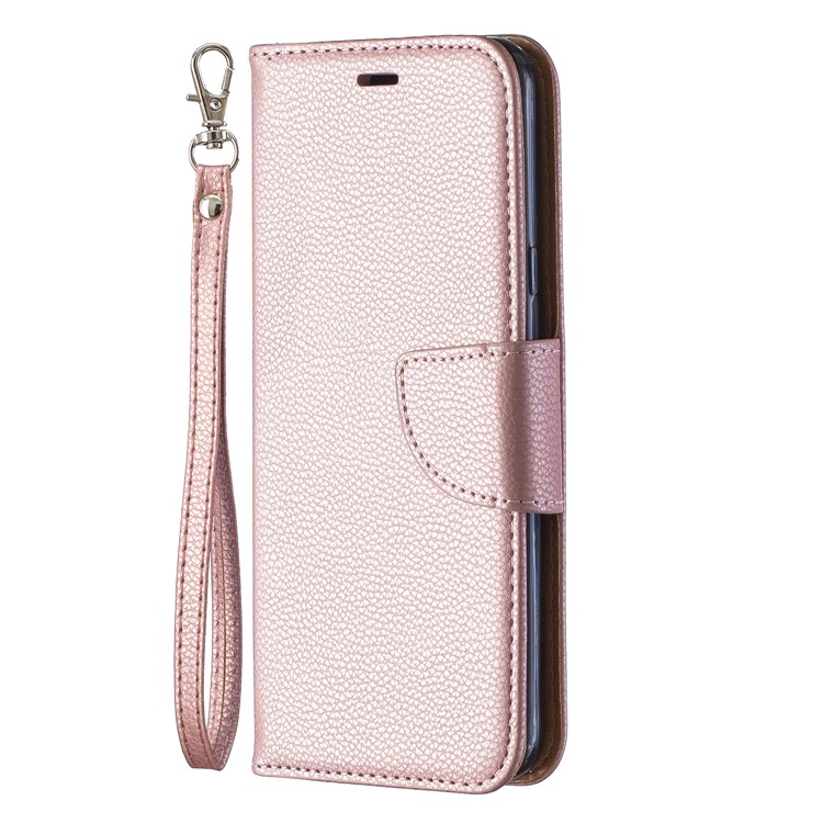 Litchi Texture PU Leather Phone Cover for LG K40 / K12 Plus - Rose Gold-2