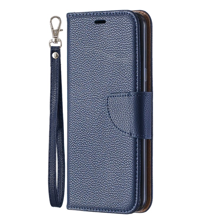 Litchi Texture PU Leather Phone Cover for LG K40 / K12 Plus - Blue-2