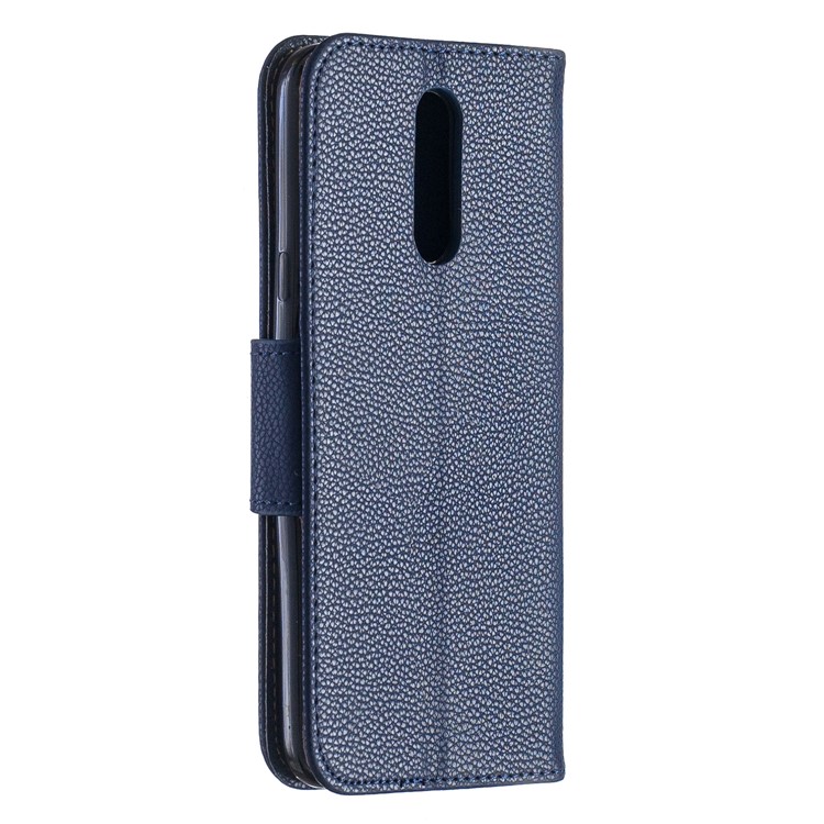 Litchi Texture PU Leather Phone Cover for LG K40 / K12 Plus - Blue-3