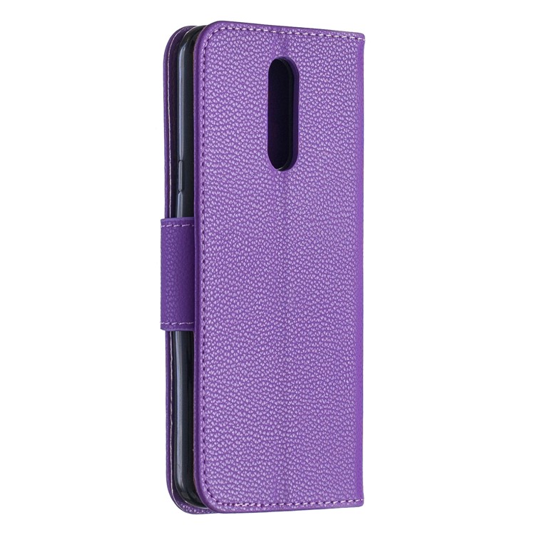 Litchi Texture PU Leather Phone Cover for LG K40 / K12 Plus - Purple-3