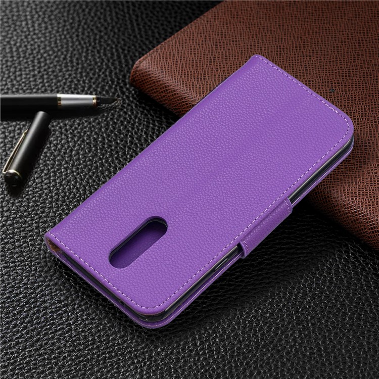 Litchi Texture PU Leather Phone Cover for LG K40 / K12 Plus - Purple-8