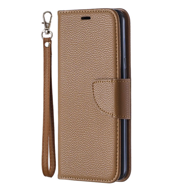 Litchi Texture PU Leather Phone Cover for LG K40 / K12 Plus - Brown-2