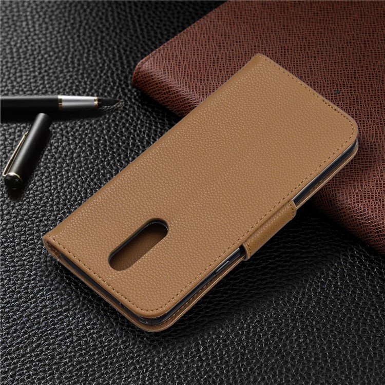 Litchi Texture PU Leather Phone Cover for LG K40 / K12 Plus - Brown-8