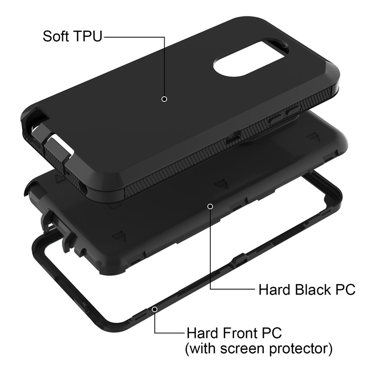 Shockproof Drop-proof Dust-proof PC + TPU Hybrid Case for iPhone XR 6.1 inch - All Black-3