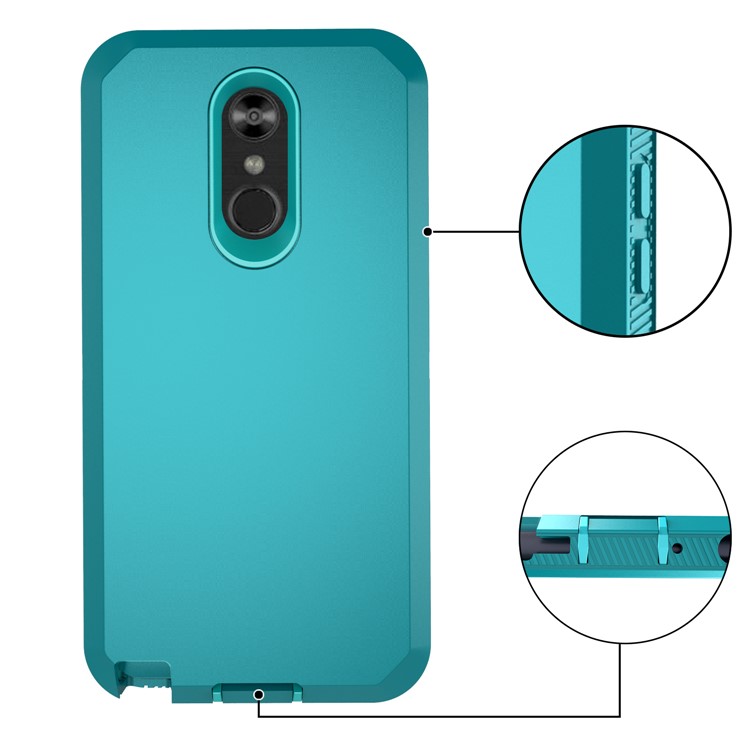 Shockproof Drop-proof Dust-proof PC + TPU Hybrid Case for LG Stylo 4 - Cyan-4