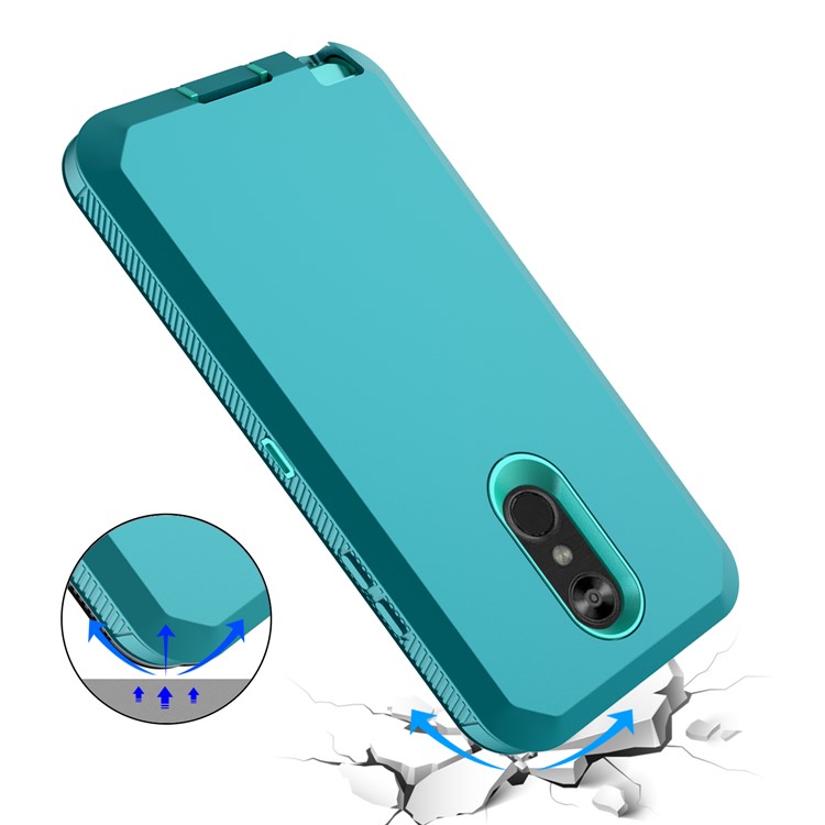 Shockproof Drop-proof Dust-proof PC + TPU Hybrid Case for LG Stylo 4 - Cyan-5
