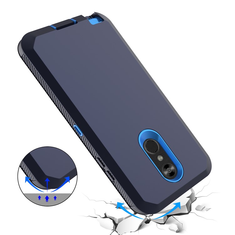 Shockproof Drop-proof Dust-proof PC + TPU Hybrid Case for LG Stylo 4 - Dark Blue / Baby Blue-5