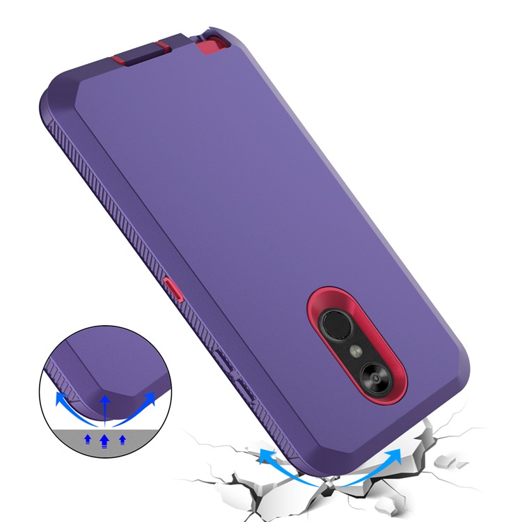 Shockproof Drop-proof Dust-proof PC + TPU Hybrid Case for LG Stylo 4 - Purple / Rose-5