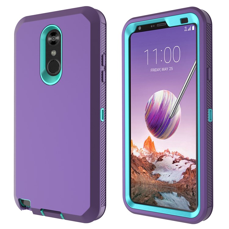 

Shockproof Drop-proof Dust-proof PC + TPU Hybrid Case for iPhone XR 6.1 inch - Purple / Cyan, Stylo 4