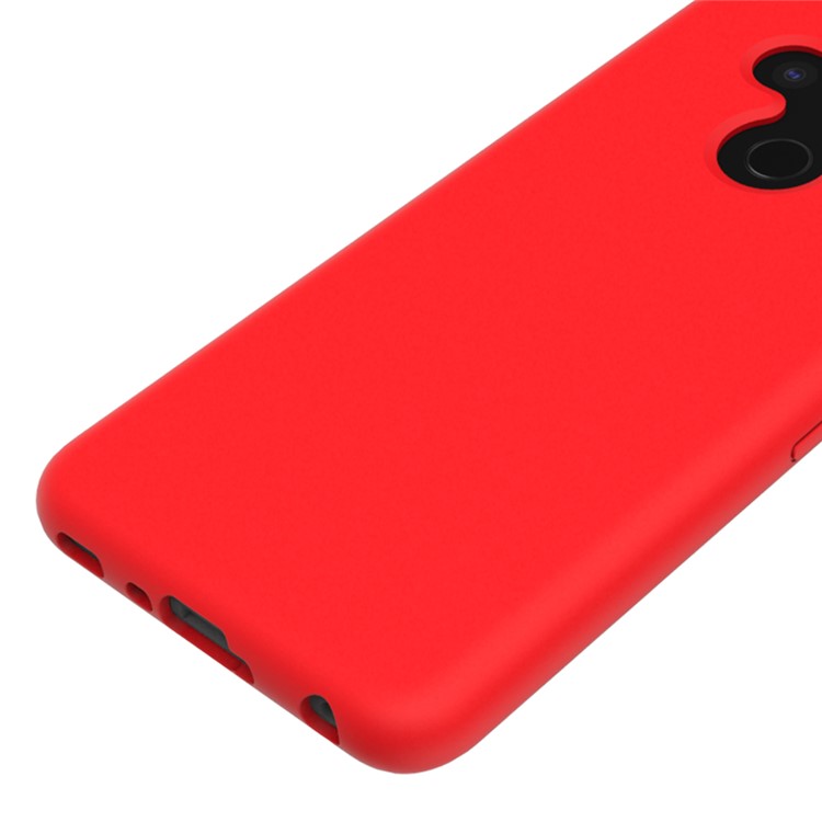 Soft Liquid Silicone Back Protector Phone Case for LG V50 ThinQ 5G - Red-4