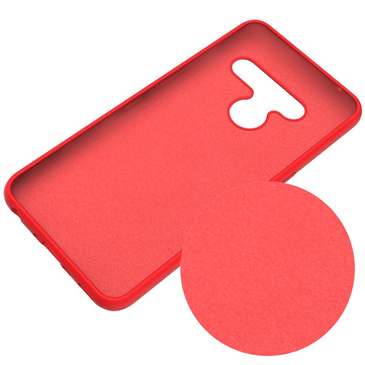 Soft Liquid Silicone Back Protector Phone Case for LG V50 ThinQ 5G - Red-5