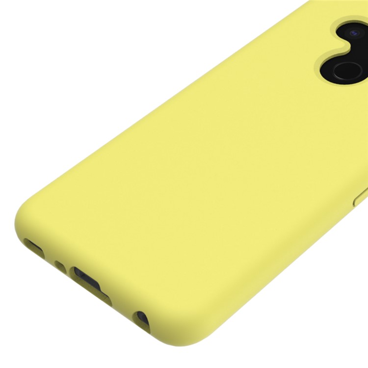 Soft Liquid Silicone Back Protector Phone Case for LG V50 ThinQ 5G - Yellow-4