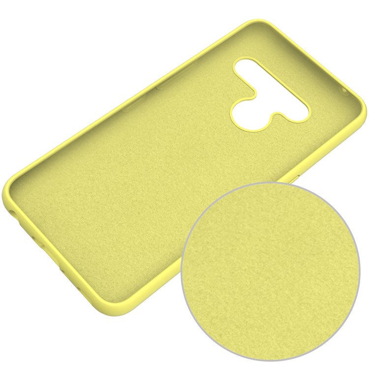 Soft Liquid Silicone Back Protector Phone Case for LG V50 ThinQ 5G - Yellow-5