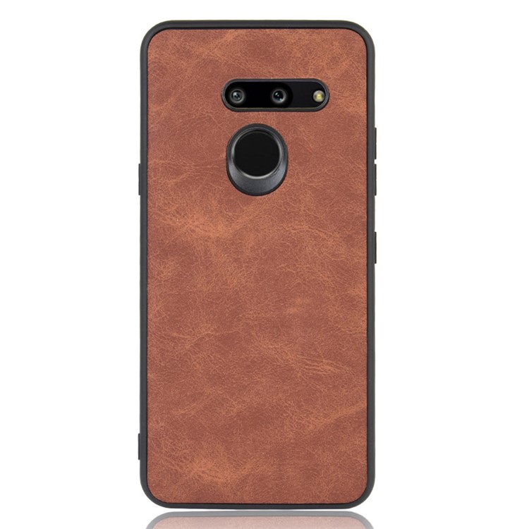 PU Leather Coated TPU Back Phone Shell for LG G8 ThinQ - Brown-4
