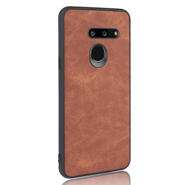 PU Leather Coated TPU Back Phone Shell for LG G8 ThinQ - Brown-5